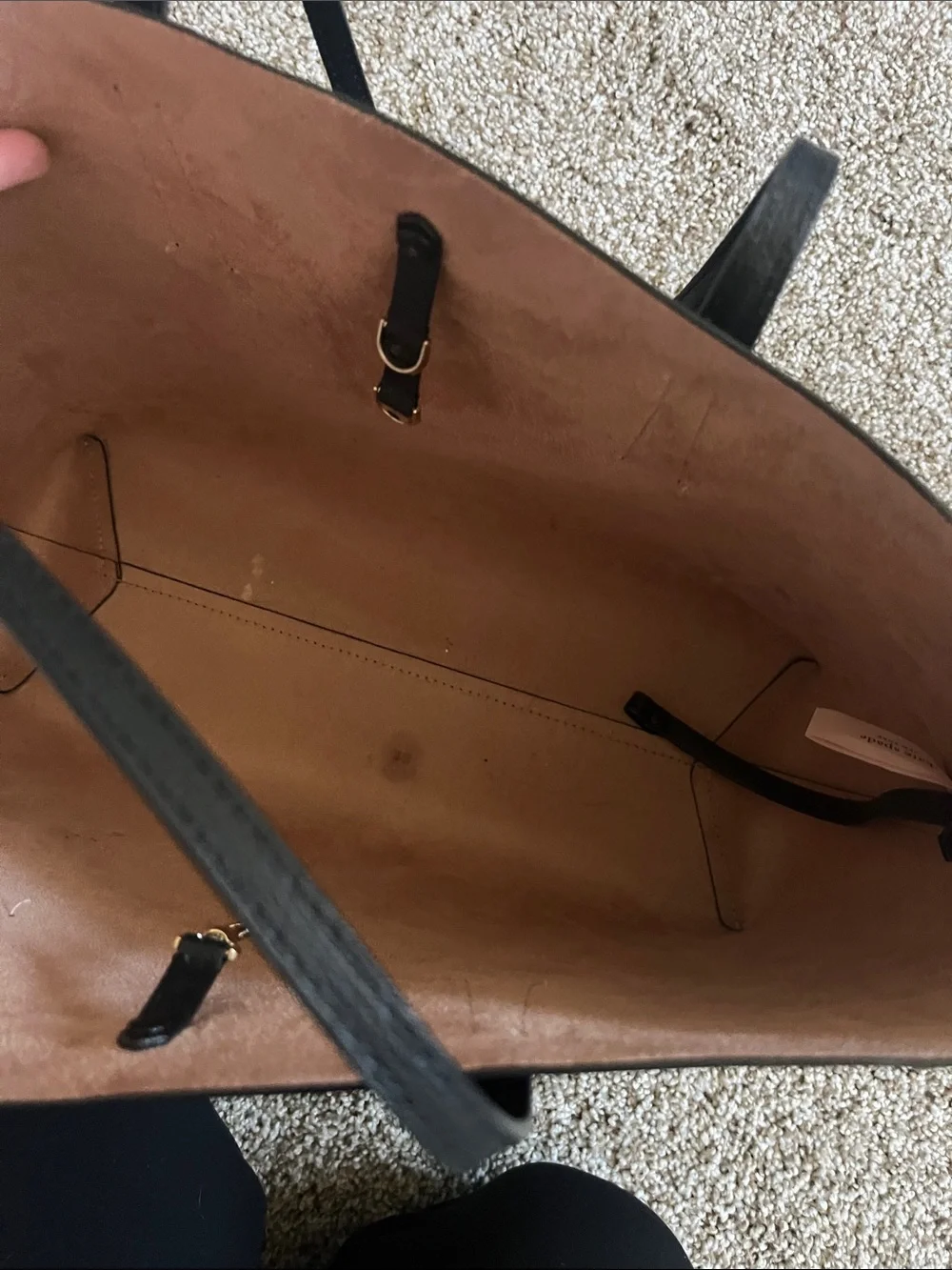 kate spade Black Tote with Pink Trim